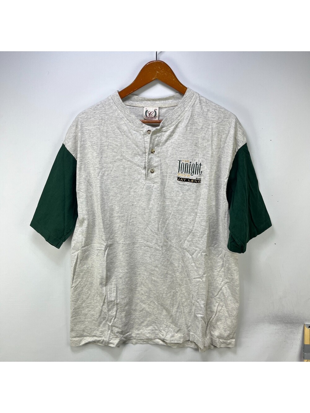 Vintage The Tonight Show Jay Leno Henley Promo T-Shirt XL